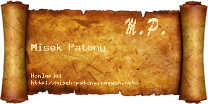 Misek Patony névjegykártya